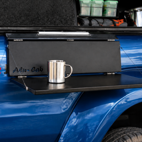 Image Alu-Cab Rear Fold Down Table with Bamboo Surface for Camping