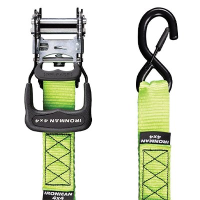 Ratchet Tie Down Straps - 3.6m Length (4 Pack, Includes Soft Loops)