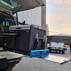 Drop Slide™ sliding refrigerator base with built-in table (model DS45)