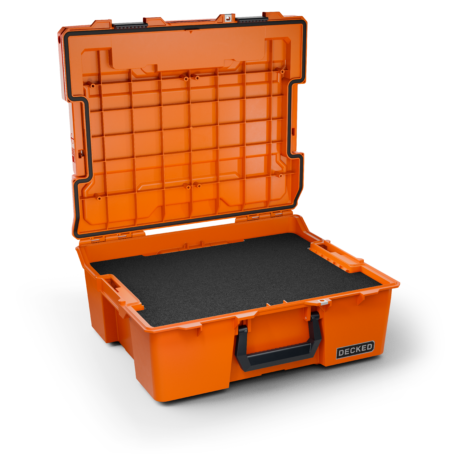 D-co_Halfrack 32_Orange_Three Quarter_Open_Foam D-co_Halfrack 32_Orange_Three Quarter_Open_Foam