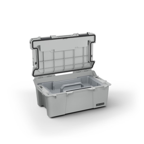 D-co_Sixer 16_Gray_Three Quarter_Open_Cargo Tray