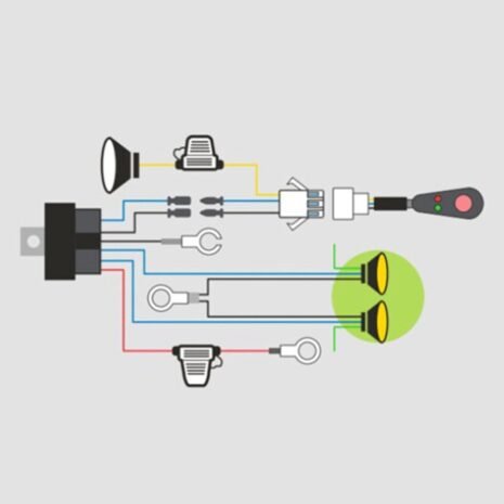 Driving Light Wiring Loom - Suits Set of Two (2) Lights with Daytime Running Lights