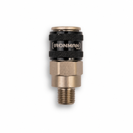 Ironman 4x4 Pneumatic Quick-Connect Coupler Ironman 4x4 Male Air Hose Coupler 1/4 Inch Nitto Quick Connect Steel 220 PSI