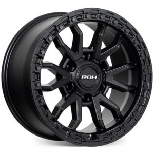 ROH Raid matte black rims – 17x9 – 6x139.7 bolt pattern – +12 offset – 110.1 mm center hole